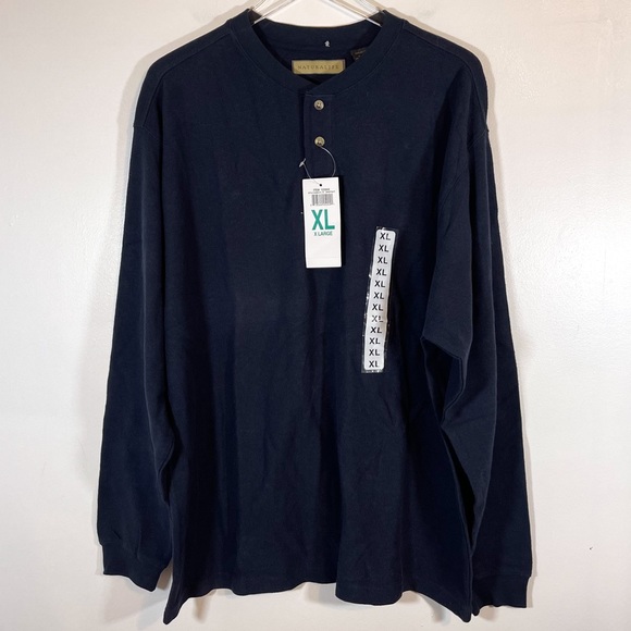 Natural Reflections | Shirts | Nwt Naturalife Mens Thermal Henley Blue Long Sleeve Hiking